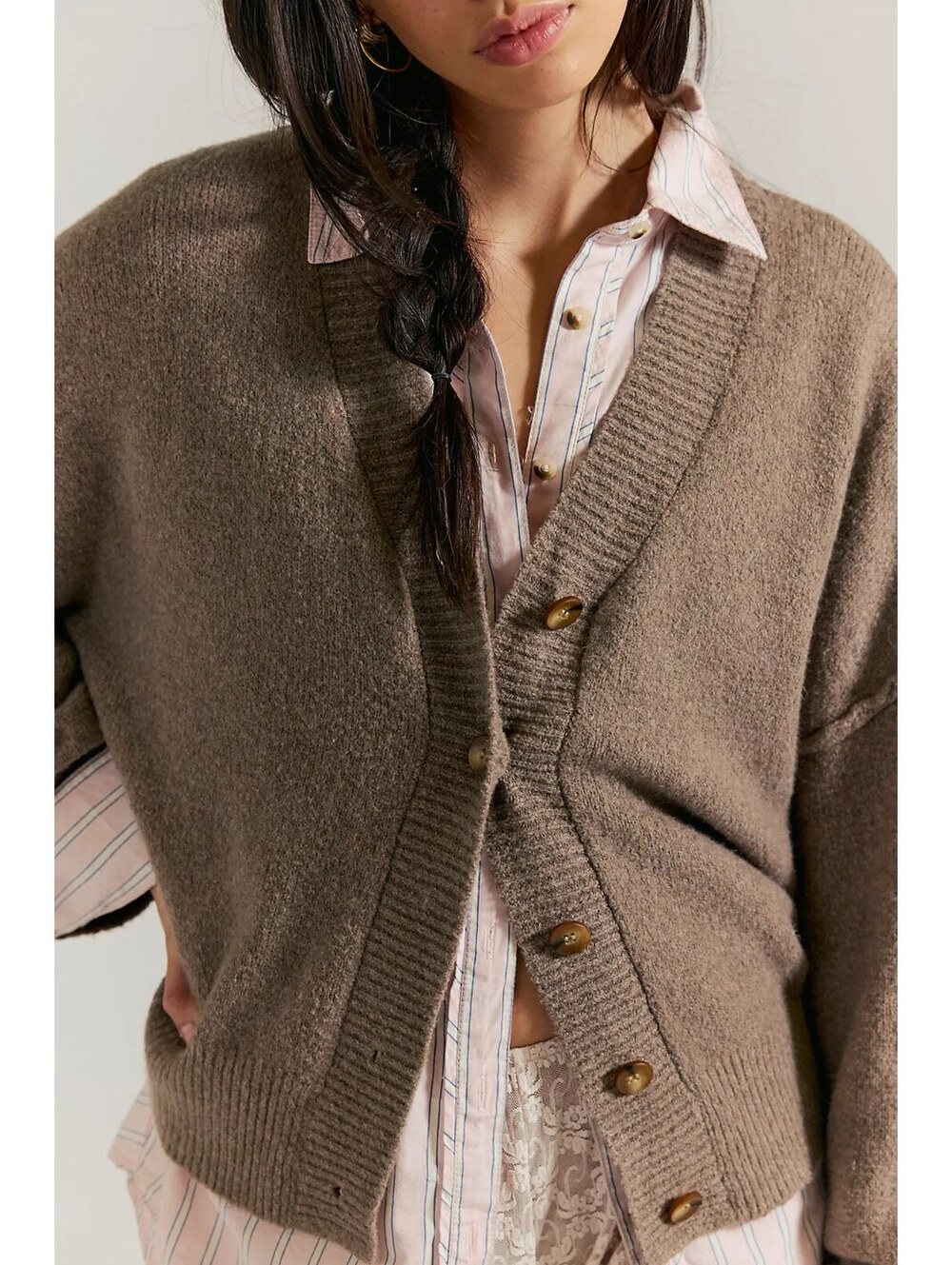 FREE PEOPLE cool of the night drop shoulder button cardigan
